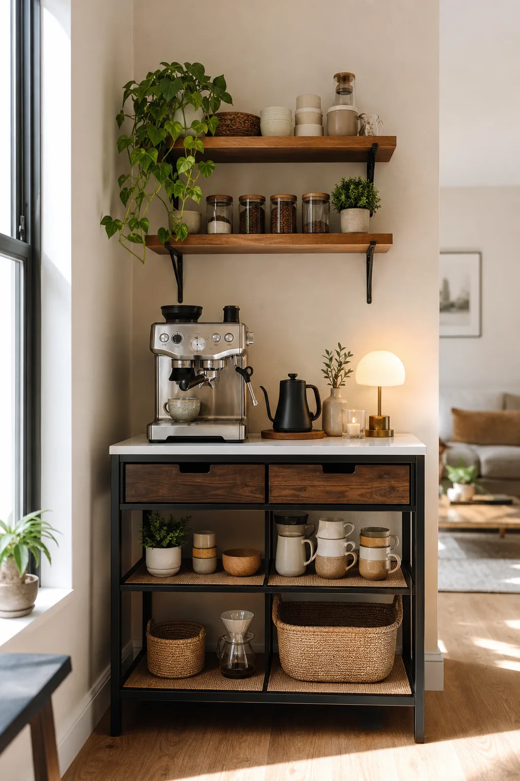 Small Coffee Bar Storage Ideas